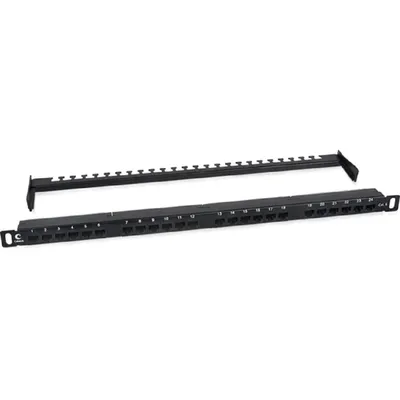 Патч-панель Cabeus PLHD-24-Cat.6-Dual-180-0,5U, 19", 0,5U, 24 порта RJ-45, кат.6