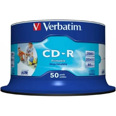 Диски CD-R Verbatim 43438, 50 шт, Printable, 700MB