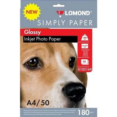 Фотобумага Lomond Simply 0102169, A4, 180 г/м², 50 листов, глянцевая