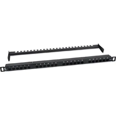 Патч-панель Cabeus PLHD-24-Cat.5e-Dual-180-0,5U, 19", 24×RJ-45, 5e, 0.5U