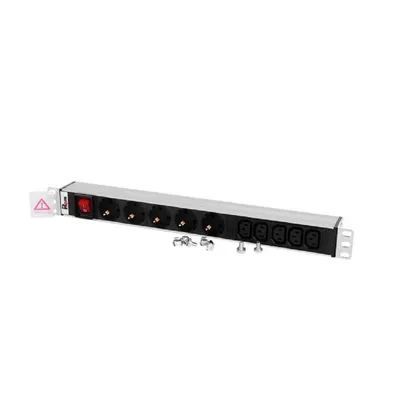 Блок розеток ЦМО R-10-5S-5C13-V-440-Z, 10A, 5xSchuko+5xC13, 1U, горизонтальный