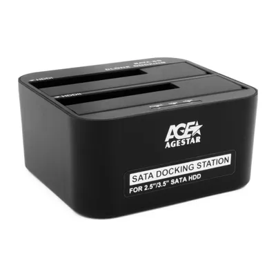 Докстанция AgeStar 3UBT6-6G, 2x2.5"/3.5" SATA, USB 3.0, UASP