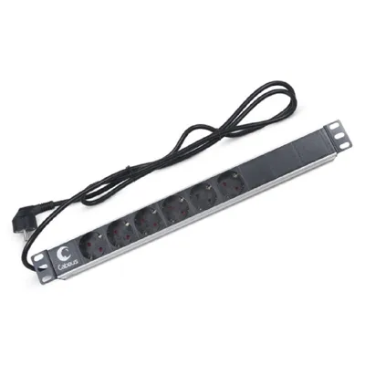 PDU Cabeus PDU-6P-2EU, 6 розеток, 16A, 2м, горизонтальный