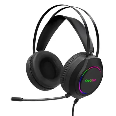 Гарнитура ExeGate Cosmos HS-702GL, полноразмерная, USB, 7.1, 50 мм, RGB