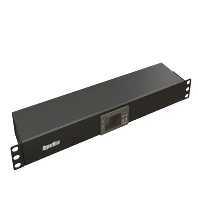 Панель Hyperline TMP-230V/2w-RAL9004 Микропроцессорная контрольная панель, 1U, для всех шкафов 19'', подключение до двух устройств, датчик температуры, кабель питания, цвет черный (RAL 9004)