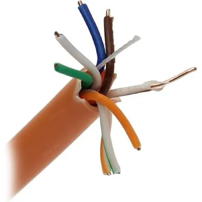 Кабель ExeGate EX281820RUS, UTP 4 пары Cat.5e, медь 24AWG, LSZH, 305 м, оранжевый