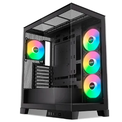 Корпус SAMA V50-BKADA4X1-GL, Midi-Tower, TG, 4×120мм ARGB, USB 3.0+Type-C