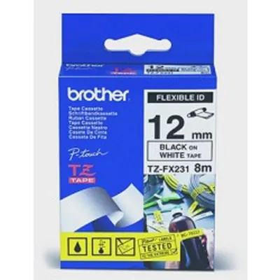 Плёнка Brother TZE-FX231, черный/белый, 12мм×8м