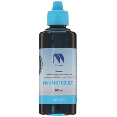 Чернила NV Print NV-INK100ULC, Light Cyan, 100 мл, на водной основе