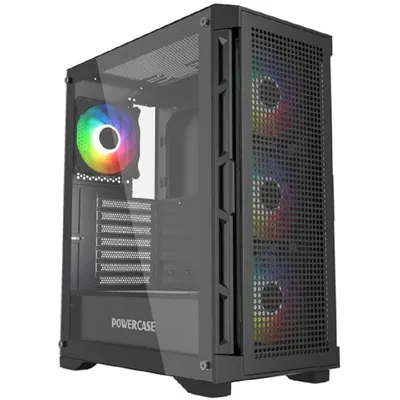 Корпус ПК Powercase CUB-A4, ATX, Tempered Glass, 4×120мм ARGB