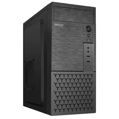 Корпус Ginzzu Ginzzu B410, MiniTower, mATX, черный