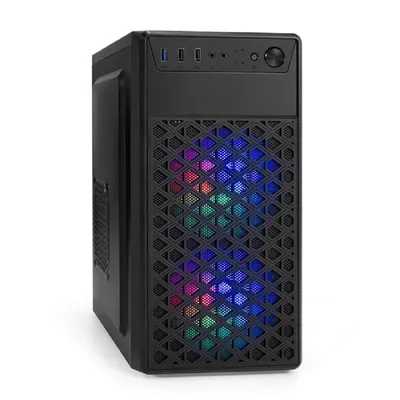 Корпус Exegate mEVO-7803 (EX296979RUS), Minitower, mATX, без БП, 2×USB 2.0 + USB 3.0, 2 вент. 120 мм RGB