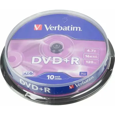 Диски DVD+R Verbatim 43498, 4.7ГБ, 16x, 10 шт, Cake Box