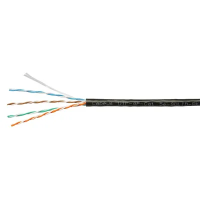 Кабель витая пара Cabeus UTP-4P-CAT.5E-SOLID-BK, UTP Cat.5e, одножильный, черный, 305 м