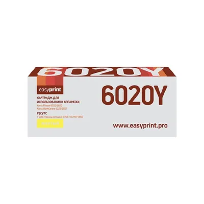 Картридж EasyPrint LX-6020Y, тонерный, для Xerox Phaser 6020/6022/WorkCentre 6025/6027, 1000 стр., желтый, с чипом