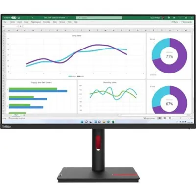 Монитор Lenovo ThinkVision T32h-30, 31.5" IPS, 2560×1440, 60 Гц, USB-C 90 Вт