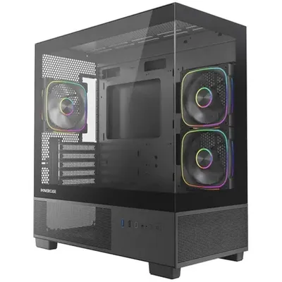 Корпус Powercase CVMMSB-A3, Vision Micro S3B, mATX, TG, черный