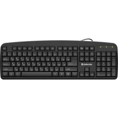 Клавиатура Defender Office HB-910 RU, проводная, USB, полноразмерная, чёрная