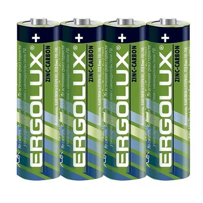 Батарейка Ergolux R 6 SR4, AA, 1.5 В, солевая, 4 шт. в упаковке