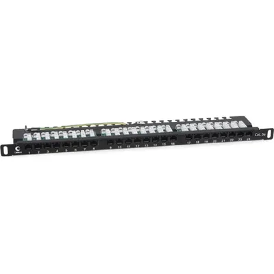 Патч-панель Cabeus PLHD-24-Cat.5e-Dual-90-0,5U, 19", 0,5U, 24 порта RJ-45, кат. 5e, UTP