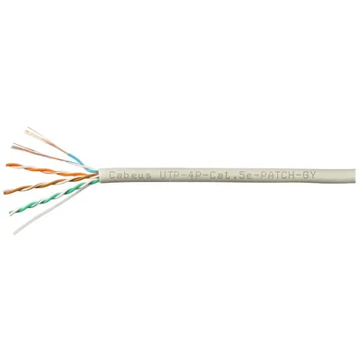 Кабель витая пара Cabeus UTP-4P-Cat.5e-PATCH-GY, UTP Cat.5e, многожильный, серый, 305 м