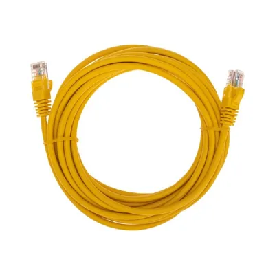 Патч-корд Rexant 02-0105-5, U/UTP Cat.5e, RJ45, желтый, 5 м