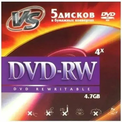 Диск VS VSDVDRWK501, DVD-RW, 4.7Gb, 4x, 5 шт