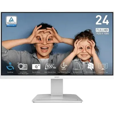 Монитор MSI Pro MP2412W, 23.8" VA, 1920x1080, 100 Гц, HDMI/DisplayPort, белый