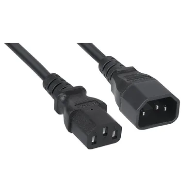 Кабель питания Cabeus PC-189-VDE-0.6M, IEC C13 – C14, 0.6м, 10А, черный