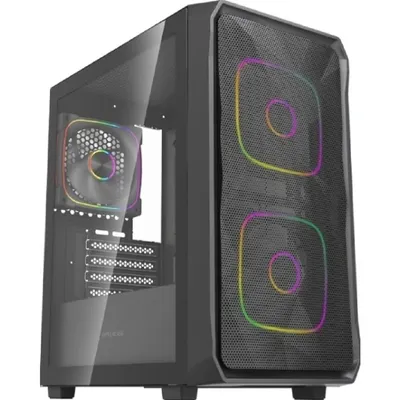 Корпус Powercase CMMSM06B-A3, mATX, TG, 3×120мм ARGB