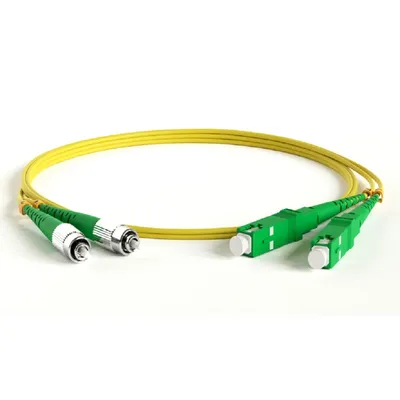 Патч-корд Hyperline FC-D2-9-FC/AR-SC/AR-H-1M-LSZH-YL, SM OS2, FC-SC, duplex, 1 м