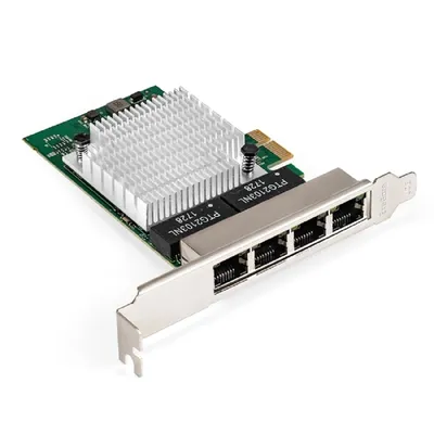 Сетевой адаптер ExeGate EX296211RUS, PCI-E x1, 4×RJ45, 1GbE, RTL8111H