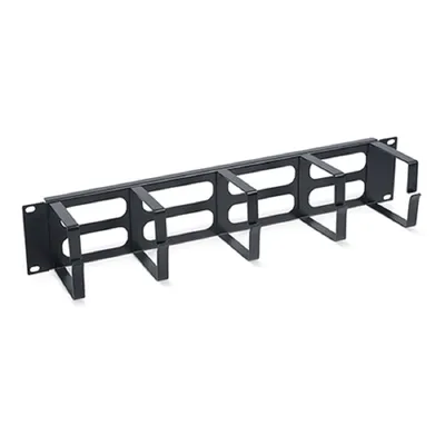 Кабельный органайзер Cabeus JB08-2U-BK, 19" 2U, 5 колец, сталь, чёрный
