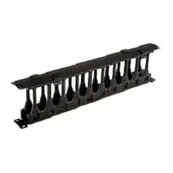Hyperline CMF-1U-FPL106-MCOV-RAL9005 Кабельный организатор с крышкой, глубина 106  мм, 19", 1U