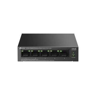 Коммутатор TP-Link LS105GP, неуправляемый, 5×1GbE, 4 порта PoE+ 65 Вт