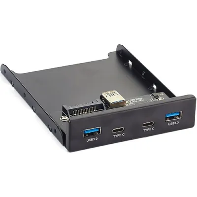 Планка USB ExeGate U3H-619 EX280448RUS, 3.5", 2×USB 3.0 + 2×Type-C