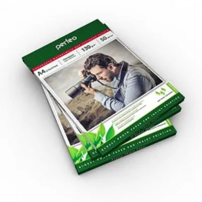 Фотобумага Perfeo PF-GLA4-130/50, A4, глянцевая, 130 г/м², 50 листов