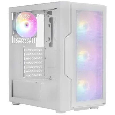 Корпус ПК 1STPLAYER T7-P-WH-4F1-W, Midi Tower, белый, без БП