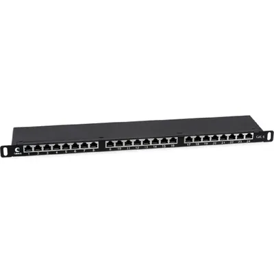 Патч-панель Cabeus PLHD-24-Cat.6-SH-Dual-0,5U, 19", 0,5U, 24 порта RJ-45, Cat.6, экранированная