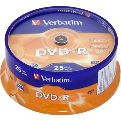 Диск DVD-R Verbatim 43522, 4.7 ГБ, 16x, 120 мин, 25 шт на шпинделе