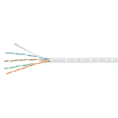 Кабель витая пара Cabeus UTP-4P-Cat.5e-SOLID-LSZH-WH-100, UTP, Cat.5e, 100м