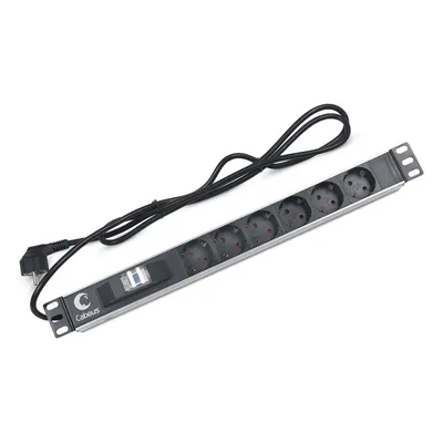 Блок PDU Cabeus PDU-6P-B-2EU, 6 розеток, 16А, 2м, горизонтальный