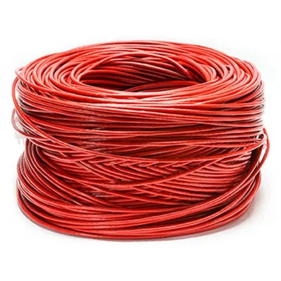Cabeus UTP-4P-Cat.5e-SOLID-LSZH-RD - Кабель витая пара UTP (U/UTP), категория 5e, 4 пары (24 AWG), одножильный, красный, LSZH (Low Smoke Zero Halogen) (305 м), системная гарантия 25 лет.