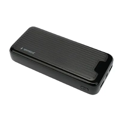 Power bank Gembird GPB-20, 20000 мАч, Micro USB/Type-C, 2×USB, чёрный