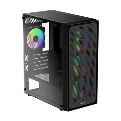 Корпус Ocypus Gamma C50 BK ARGB (Gamma-C50-BKG400XX-GL), Mini-Tower, mATX/ITX, 4×120 мм ARGB