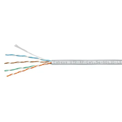 Кабель витая пара Cabeus UTP-4P-Cat.5e-SOLID-LSZH-GY-100, UTP Cat.5e, 100м, LSZH, серый