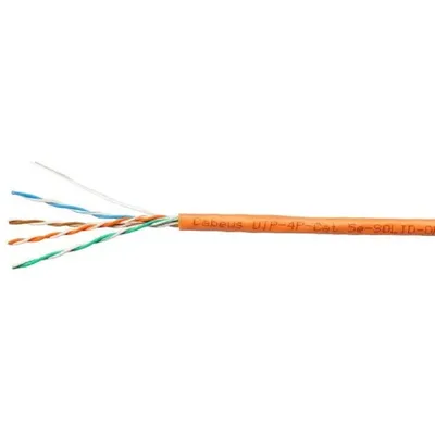 Кабель витая пара Cabeus UTP-4P-Cat.5e-SOLID-OR, UTP Cat.5e, одножильный, оранжевый, 305 м