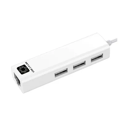 Кабель-адаптер 5bites UA2-45-06WH, USB 2.0 → RJ-45 + 3×USB 2.0, 100 Мбит/с
