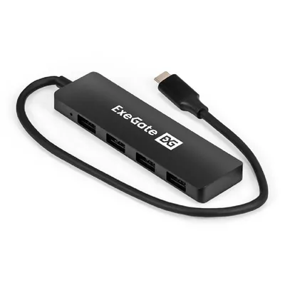 USB-хаб ExeGate EX296929RUS, 4-в-1, USB Type-C → 4×USB3.0