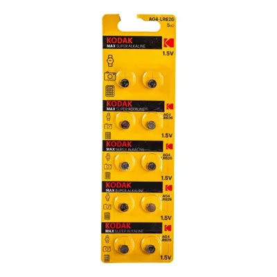 Батарейки Kodak AG4 (377) LR626, алкалиновые, 1.5 В, 10 шт.